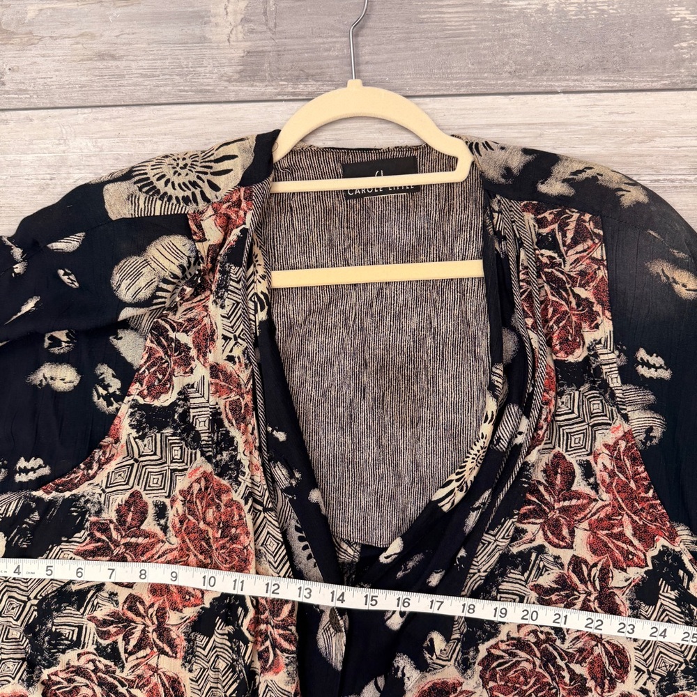 Vintage 90s Nautilus Black and Rust Carole Little Jacket Size L beaded tassels - Picture 10 of 10